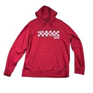 Vans Off The Wall Burgundy Hoodie XL Mens Skate Streetwear Pullover